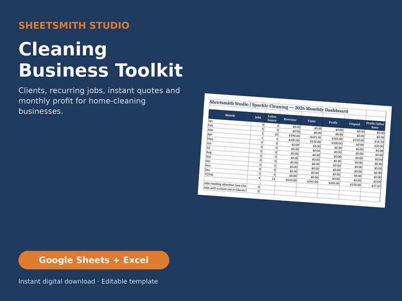 Cleaning Business Toolkit template cover