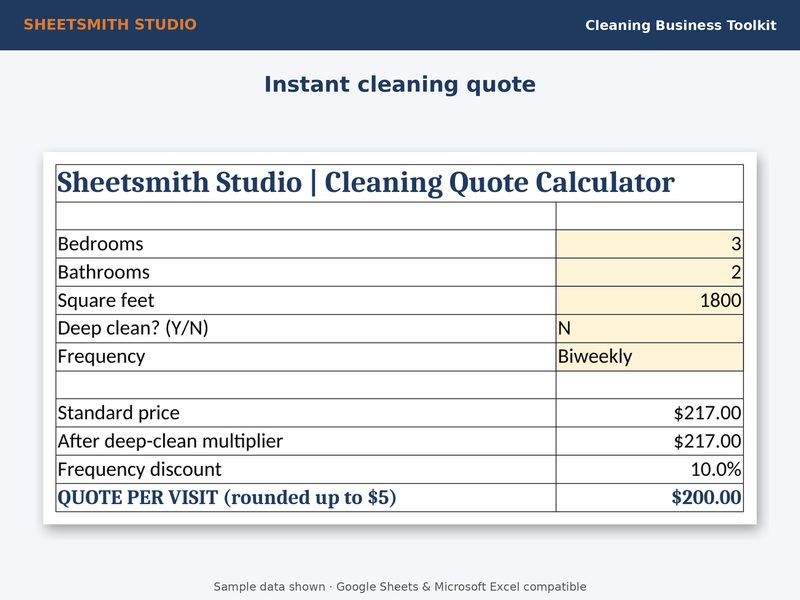 Cleaning Business Toolkit: Quote