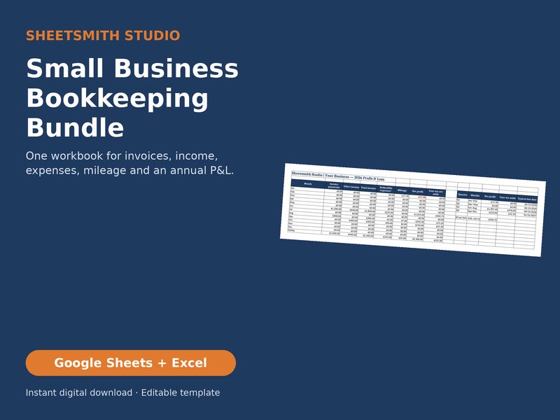Small Business Bookkeeping Bundle template cover